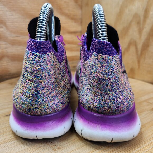 Nike Free RN Flyknit Womens Purple Running Shoes Sneakers Size 8 - Picture 6 of 10